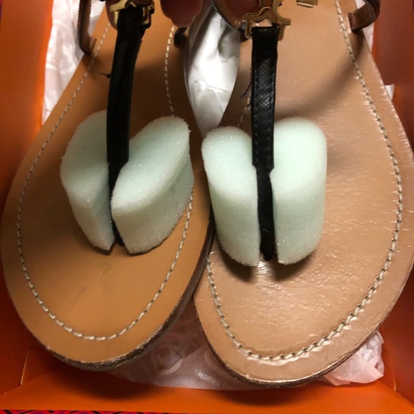 Tory Burch T sandal Black genuine leather - Picture 2 of 8